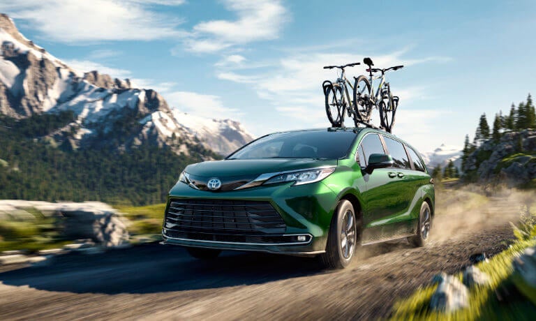 2022 Toyota Sienna exterior with bike rack accessory