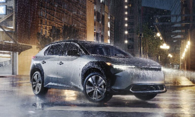2023 Toyota bZ4X exterior in rain