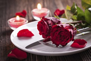 table setting for valentines day
