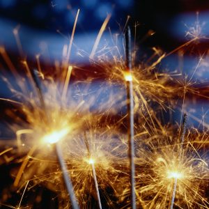 Sparklers with American Flag
