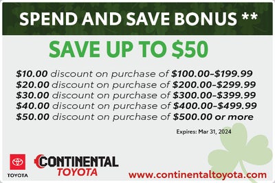 Spend & Save Bonus