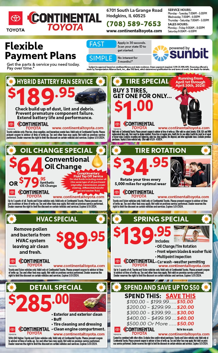 Service Specials Coupons