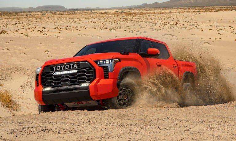 2024 Toyota Tundra exterior kicking up sand
